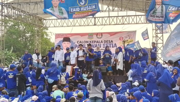 Gelar Pawai Akbar dan Janjikan Lahan TPU 500 Meter, Zaid Husain Mantap Maju Pilkades Pahlawan Setia