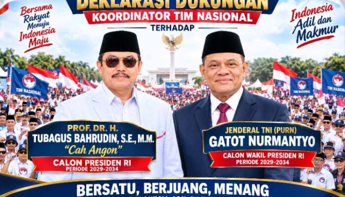 Koordinator Tim Nasional Deklarasikan Tubagus Bahrudin-Gatot Nurmantyo untuk Pilpres 2029