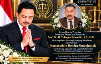 Ketua Dewan Pembina Persatuan Pengacara Nusantara Sampaikan Belasungkawa atas Wafatnya Kamaruddin Hendra Simanjuntak
