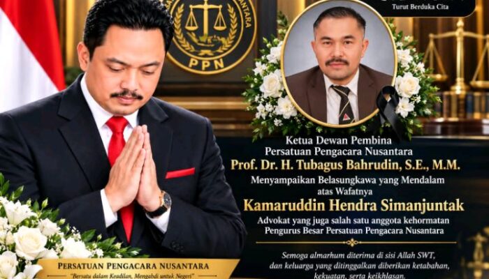 Ketua Dewan Pembina Persatuan Pengacara Nusantara Sampaikan Belasungkawa atas Wafatnya Kamaruddin Hendra Simanjuntak