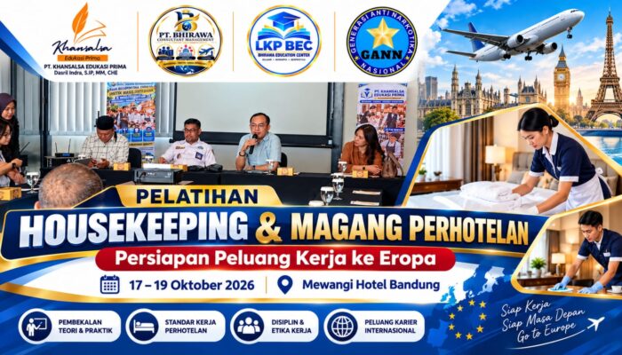 Pelatihan Housekeeping Bandung Tekankan Disiplin dan Etika Kerja untuk Peluang Karier Internasional